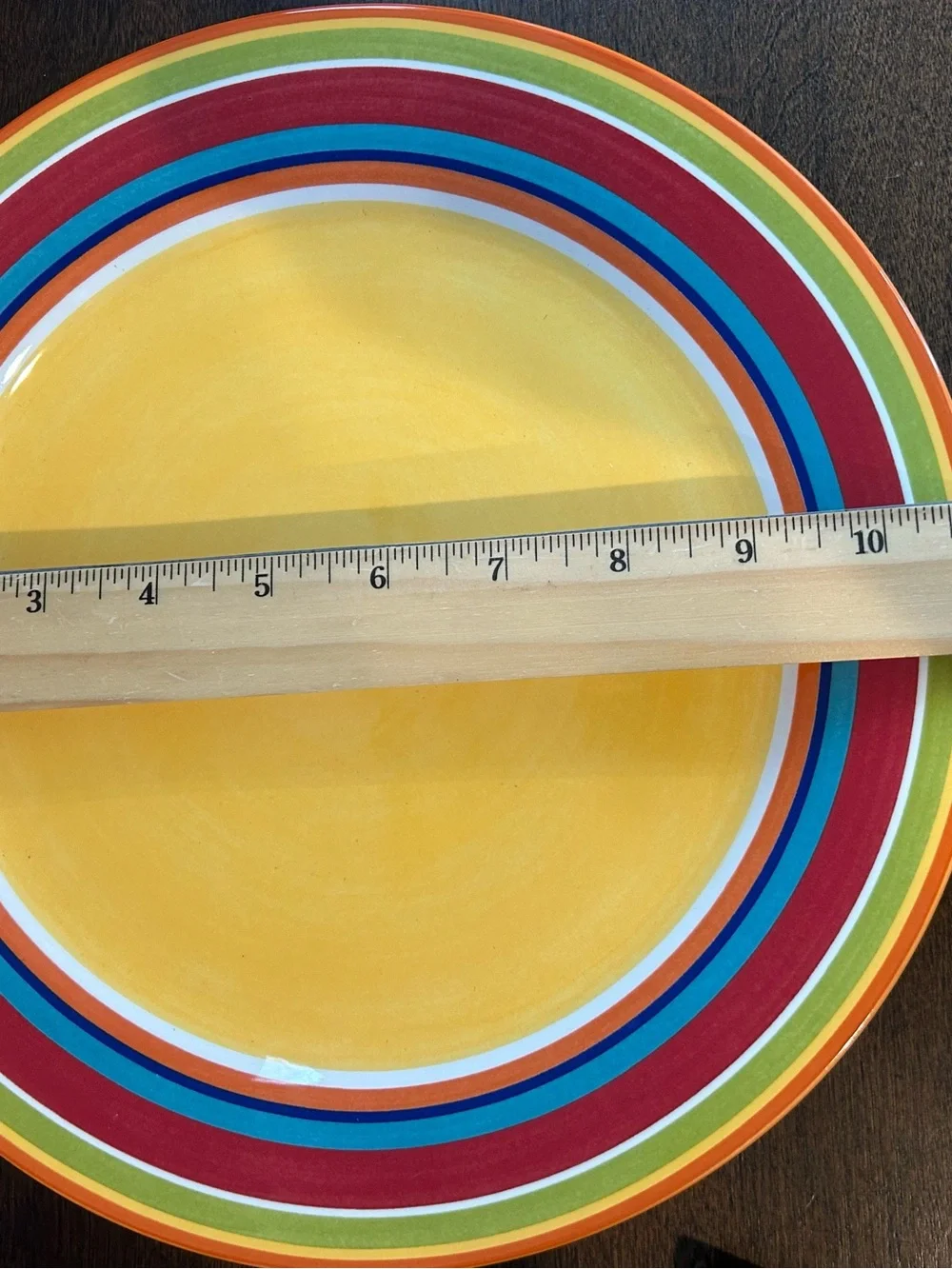 Pier 1 Summer Stripes Multicolor Bands Dinner Plate 10-7/8